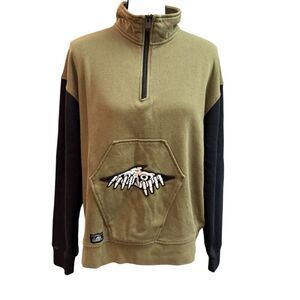 Lurking Class by Sketchy Tank Terror Coffin Green Quarter zip sweatshirt sz LRG